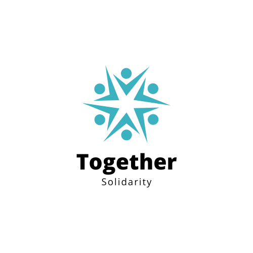 Blue Minimalist People Together Logo